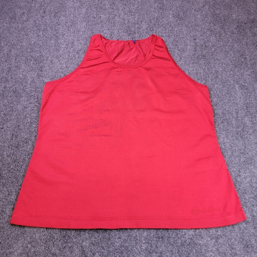 Ralph Lauren Purple‎ Label Stretch Silk Racerback Tank Top Womens XXL Red $590
